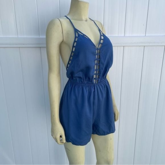 Blue Cutout Backless Romper Size XS by Sugar Lips Size XS - Picture 2 of 10